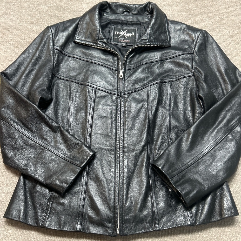 Maxima Wilson’s leather Women's Sleek Black Leather Jacket